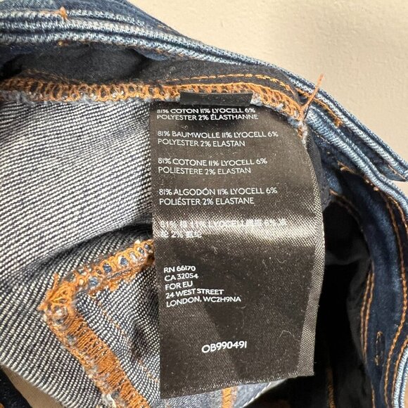 Pilcro Anthropologie High Rise Trouser Bootcut Jeans Size 25 Dark Wash Blue - Picture 9 of 10